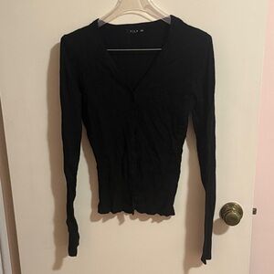 VILA Black Button Cardigan XS